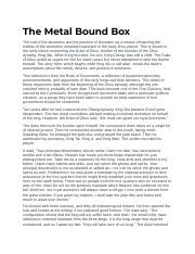 The Metal Bound Box: Ancestral Divination and Power in the Zhou